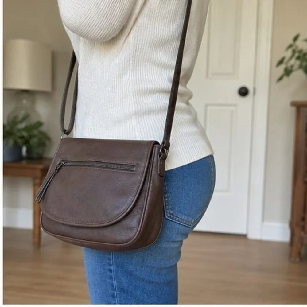 Brown Faux Leather Bag